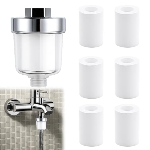 Duschfilter, Universeller Kalkfilter Dusche Mit 6 Austauschbaren Filterelementen, Duschkopf Wasserfilter Filter Reduziert Trockene Juckende Haut FüR Kalkhaltiges Wasser Verbessert Haut& Haargesundheit