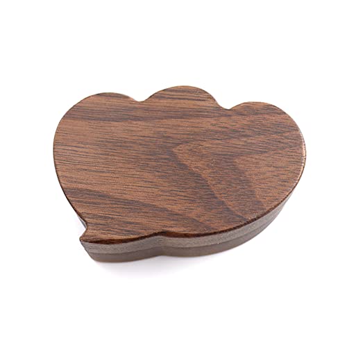 Walnut Double Wood Ring Box Velvet Soft Interior Holder Jewelry Chest Organizer Earrings Jewelry Wooden Presentation Box Case For Proposal Engagement Wedding Ceremony Birthday Gift(Heart To Heart) #TOP1