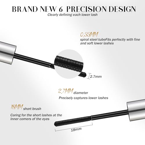 Bisienya 3PCS Doll Mascara,3D Curling Eyelash Iron Brush Mascara,Natural Thickening Lengthening Bristleless Waterproof Mascara,Non-Clumping,Smudge Proof,Flake Proof, Long Lasting (Black) - Image 5
