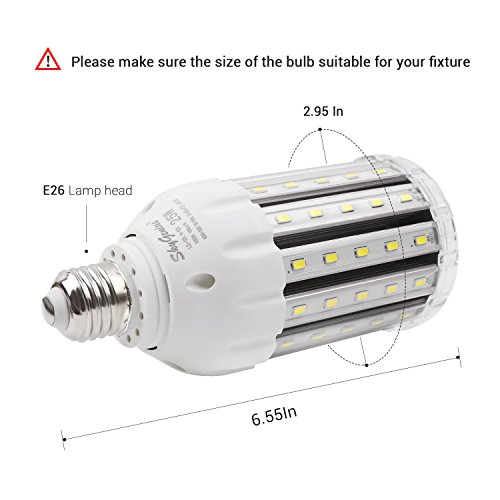 25W Daylight Led Corn Light Bulb For Indoor Outdoor Large Area - E26 2500Lm 6500K Cool White,For Street Lamp Post Lighting Garage Factory Warehouse High Bay Barn Porch Backyard Garden Super Bright #TOP1