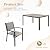 Flamaker Patio Dining Set 7 Piece Metal Frame Outdoor Furniture with 6 Textilene Chairs and Rectangular Table Family Kitchen Conversation Set for Backyard, Lawn (Grey)