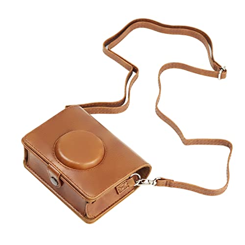 Image of Breatoi Protective Camera Case for Mini EVO Horizontal PU Leather Bag with Adjustable Shoulder Strap-Brown