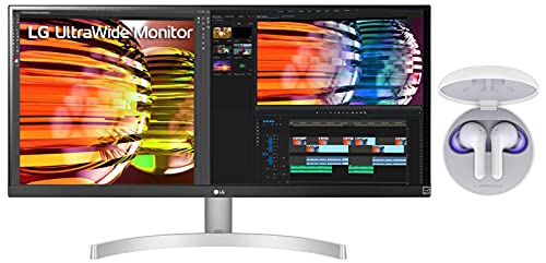 Image of LG UltraWide 29 (73 cm) WFHD (2560 x 1080) IPS Display - 29WN600- White + LG Tone Free Wireless Earbuds and IPX4 Water Resistance (White, FN6)