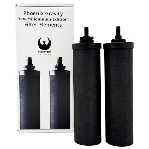 Berkey - Phoenix Gravity New Millennium Edition Filter Elements -NSF 42/372- NMCL Endorsed Replacement in Lieu of Black Berkey Elements BB9-2 Set of 2