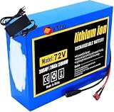 Batteria agli ioni di litio per bici elettrica da 72 V 20 Ah con caricabatterie, batteria ad alta potenza 20S4P, compatibile con motori per biciclette e scooter elettrici da 1000 W-3000 W XT60+DC