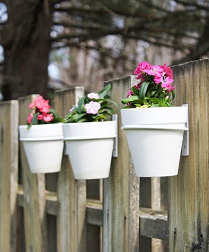 Esterno Metal Wall Ring Planters (4-Inch, White); Wall-Mounted Garden Pot Holders #TOP4