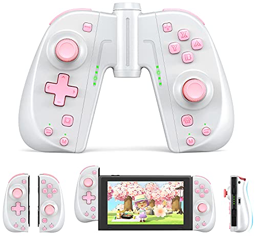 Vivefox Joy Pad Controller Compatible for Switch & Lite, Ergonomic L/R Wireless Joy Pad with Grip Connector and Turbo Function, Alternatives Joycon for Switch & Lite Joy-Con Switch Remote Controller