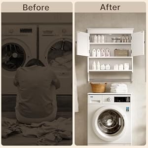 Bealife Bathroom Wall Cabinet with Towels Bar, Wall Mounted Medicine Cabinet with 2 Door and Adjustable Shelves, Space Saver Over Toilet Storage Cabinet for Bathroom Laundry Room Kitchen, White Bealife Bathroom Wall Cabinet with Towels Bar Wall Mounted Medicine Cabinet with 2 Door and Adjustable Shelves Space Saver Over Toilet Storage Cabinet for Bathroom Laundry Room Kitchen White