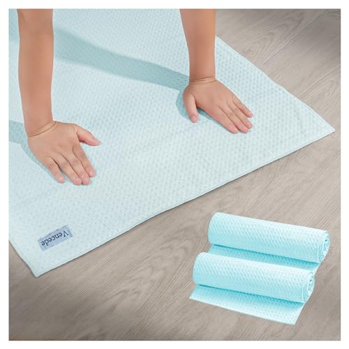 ヨガタオル ホットヨガ ヨガマットラグ 滑り止め付き ヨガラグ 吸汗速乾 除菌 外ヨガ ビーチヨガ ヨガマット ビッ145cm×61cm 青 2個セット