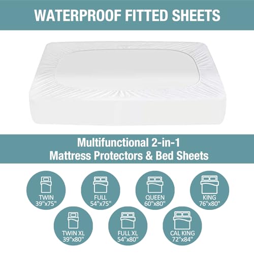 Bedecor USH8102 Queen Mattress Protector Waterproof Cotton Mattress Cover Pee Proof Liquid Proof Pet Incontinence Elderly Essentials Bed Cover Fitted Sheet Deep Pocket thumb #4