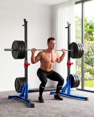 Image of Uboway Bench Press Rack, Adjustable Squat Rack for Home Gym, Barbell Rack