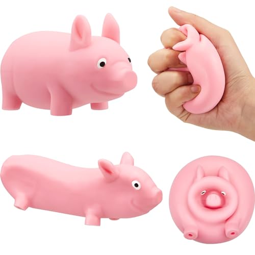 Bambebe 3 Stück Schweine Quetschspielzeug, Squishy Squeeze Spielzeug,...