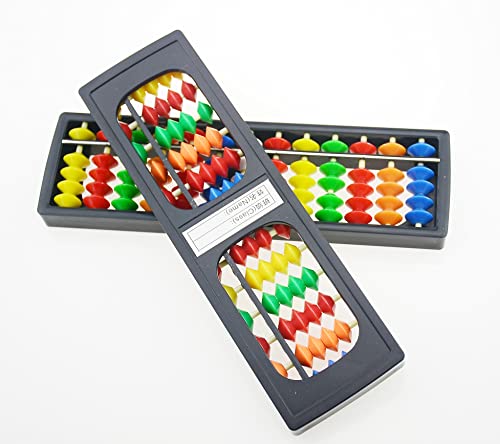 Image of Plastic Colorful Beads Abacus Soroban, 13 Column Chinese Abacus Japanese Soroban Calculator Kid's Counting Tool (Style 1)