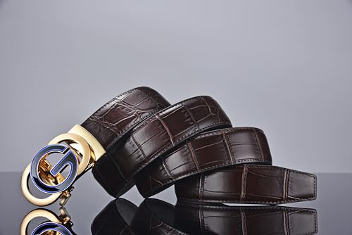 Mens Ratchet Belt Click Slide Black Leather Belt 1.38" Wide4