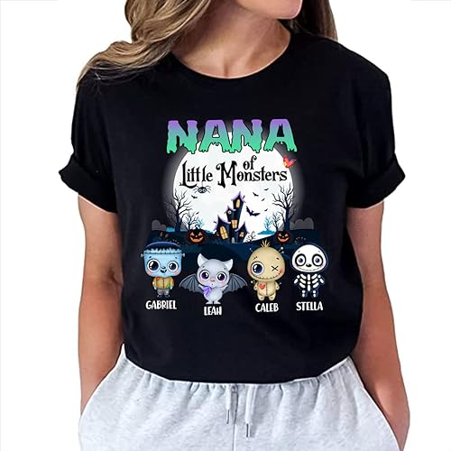 Personalized Grandma Monster Shirt, Nana Halloween Shirt, Nana Shirts for Halloween, Grandma Gift