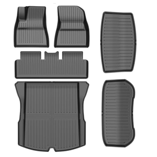 6PCS All-Weather TPE Floor Mats & Cargo Liner Set - Compatible with 2024-2026 Model 3 Highland/Standard | Custom Fit Anti-Slip Interior Protection