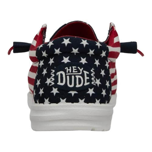 Image of HEYDUDE Wally Patriotic, Mens Shoes, Slip-on Loafers, Comfortable & Light-Weight