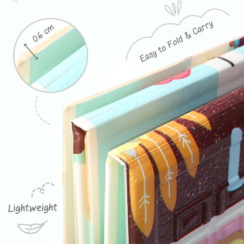Image of FIRSTCRY INTELLISKILLS Premium Extra Large Reversible Play Mat for Babies | Learning & Crawling Foldable Baby Mat for Floor | 6.5x4.5 ft | 0.6cm Thick (Carnival & Alphabet), Multicolor, 1 Count
