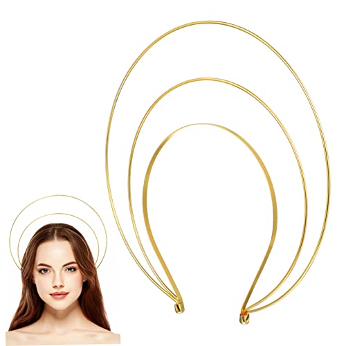 Serre-tête auréole dorée femme accessoire déesse ange Halloween et cosplay thématique