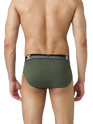 Image of XYXX Men's Aero 100% Super Combed Cotton Regular Fit Solid Anti Bacterial Briefs with No Marks Waistband (Pack of 3)