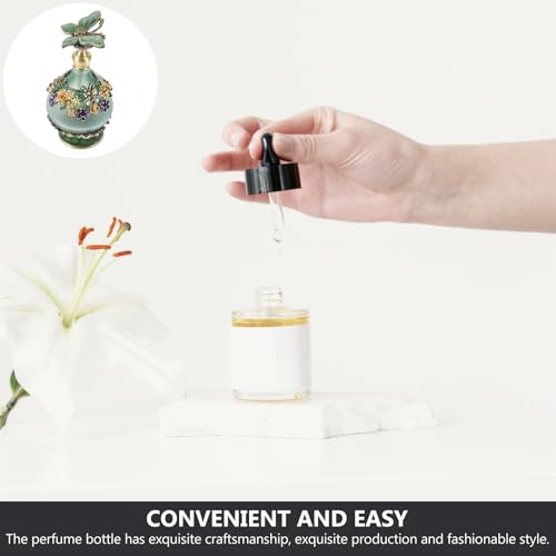 Frasco vintage decorativo CIMAXIC botella de vidrio labrado para esencias elegantes 5