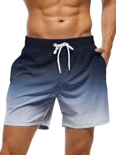 RAISER Men's Beach Swim Shorts Men Drawstring Waist Swim Trunk