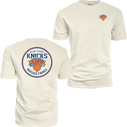 New York Knicks NBA Officially Licensed T-Shirt Ringspun Front/Back Ivory, Large