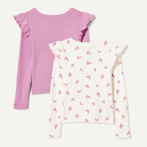 Image of Amazon Essentials Girls and Toddlers' Long Sleeve Ruffle T-Shirt
