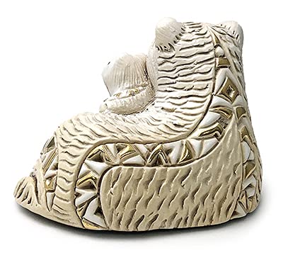 Amazon.co.jp: リンコナダ 白クマ親子 894 陶器 動物 置物 クマ