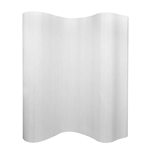 Vislone Plegable Biombos Biombo de Bambú Biombo Divisor Separador de Habitaciones Espacios Divisoria 250x195cm Blanco