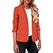 Business Blazers Women Casual Fall Open Front Long Sleeve Work Office Suit Dressy Lightweight Jackets Outfits Linen Spring Holiday Resort Wear 2025 Corporate Classy Labor Professional Clothes Orange