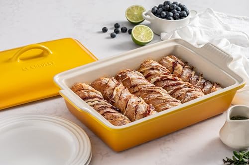 Image of Le Creuset Stoneware Covered Rectangular Casserole, 12 inch x 9 inch, Nectar