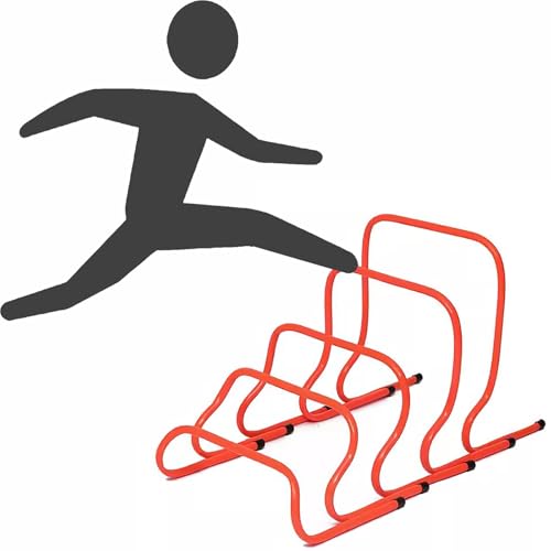 5 Pcs Speed Training Hurdles Set for Kids/Youth, Height Visibility Plastic Exercise Hurdles for Jumping, Racing, PE Classes, Small Large Dogs Agility Training Equipment