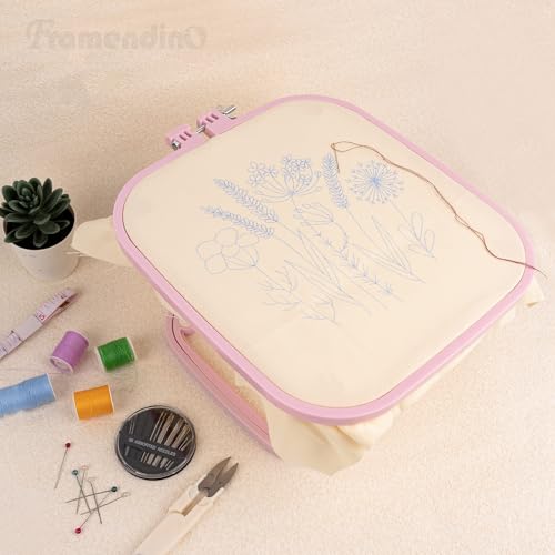 Image of Framendino, Double Layer Embroidery Stand Hoop Hoops Frame for Sewing Craft Projects Purple