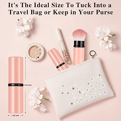 Falliny Pincel de maquiagem retrátil, pincel de pó de viagem, pincel de blush facial, pincel de maqu