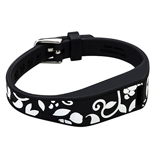 French Bull Fitbit Flex Wristband - Black Fitbit Flex Replacement Band With Secure Chrome Watch Clasp, Premium Silicone, Fitbit Flex Color Bands, Fitbit Flex Accessory Band - Vines