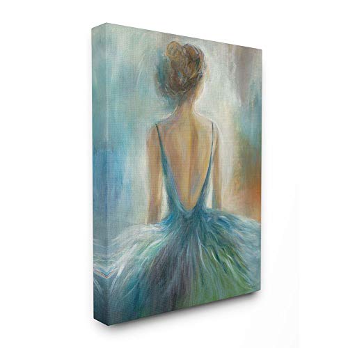 Stupell Industries Ballet Girl Blue Orange Figure Painting, Design by Third Wall Art, 36 x 48, Canvas, aa-208_cn_36x48