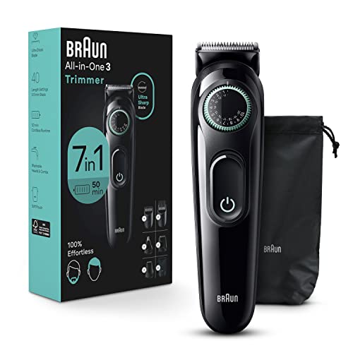 Braun All-In-One Style Kit Series 3 3470, 7-In-1 Trimmer For Men With Beard Trimmer, Ear & Nose Trimmer, Hair Clippers & More, Ultra-Sharp Blade, 40 Length Settings, Washable #TOP19