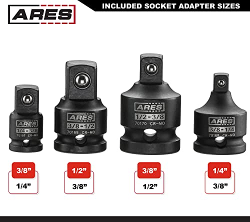 image for ARES 28000 - Impact 3-Inch Extension and Socket Adapter Set - Includes