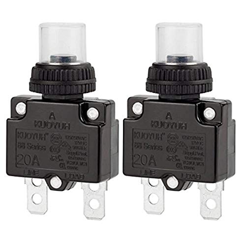 Circuit Breaker,DIYhz Thermal Overload Circuit Breaker 88 Series 20A 32V DC 125/250VAC 50/60Hz