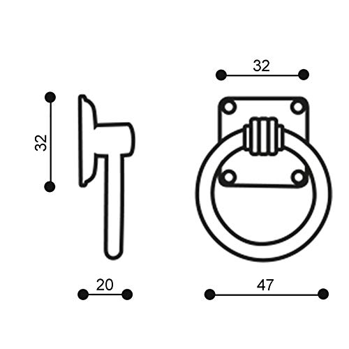 Maniglia per mobili TORRO 32 x 32 mm Anello Ø 47