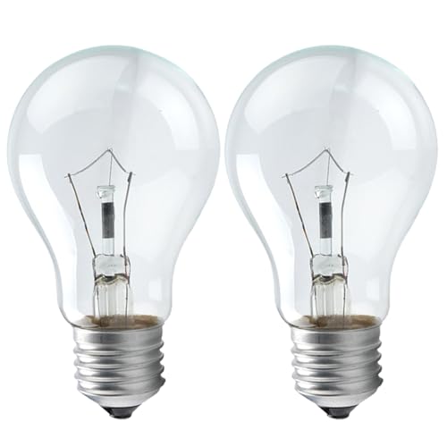 RUGACCG 100 Watt Clear Incandescent Light Bulb A19 Incandescent Bulb Light Bulb 110-130V 2700K Soft White Dimmable E26 Medium Base - 2 Count