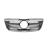ZEALL Grill Grill Front Grille Compatible with W164 ML Class 2009-2012 ML320 ML350 ML500 Black Diamond Style Upper Bumper Hood Mesh Grid