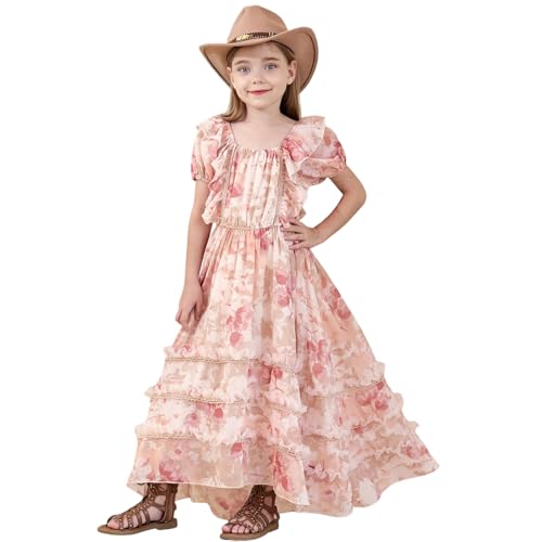 Robe d'été fleurie pour demoiselle d'honneur fille de 5, 6, 8, 10, 12 ans