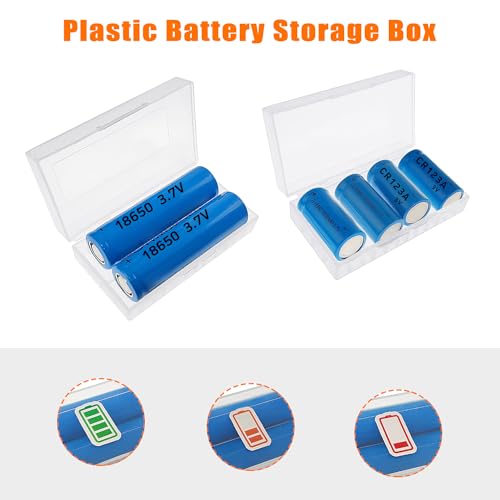 KUOQIY 10 Stücke CR123A CR123 Batteriehalter, CR123A Batteriehalter mit Pin, CR123A Batteriehalter Federclip Gehäuse, mit 2 Stücke Batteriebox aus Kunststoff und Schrauben