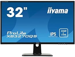 iiyama ProLite XB3270QS-B1 80cm (31,5") IPS LED-Monitor WQHD (DVI, HDMI, DisplayPort) Höhenverstellung, schwarz