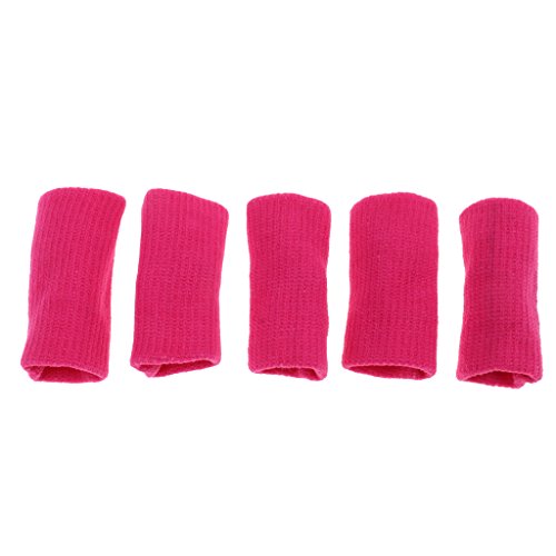 LEIPUPA 5pcs Protetor De Dedo Elástico Esportes De Suporte De Artrite Envoltório Reto - Rosa vermelh