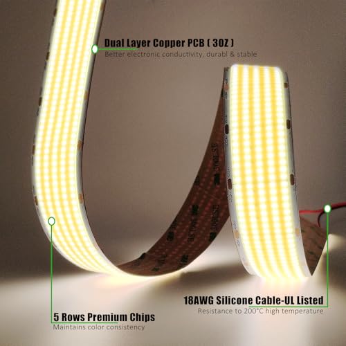 JOYLIT cinta LED COB 30mm 5m 4000K 22000LM dimmable miniatura 3