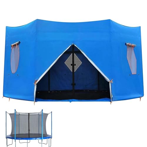 Tienda de campaña para cama elástica contra el sol y las hojas del jardín