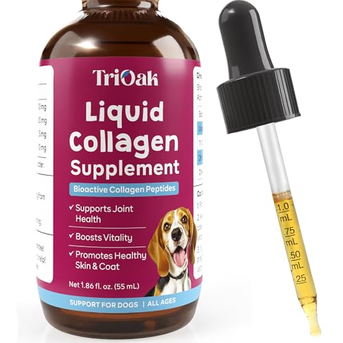 Liquid Collagen Supplement Drops for Dogs: Hip & Joint Support Skin & Coat Health Itch Relief in One Daily Supplement with Bioactive Collagen Peptides - Pure Formula Support for All Dog Sizes & Ages